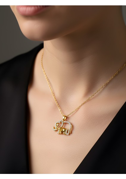 Fil Şeklinde Çelik Kolye