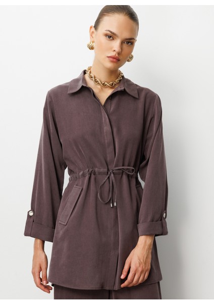 Klasik Yaka Düz Kahve Kadın Tunik M1MZ1030210165 fiyatları