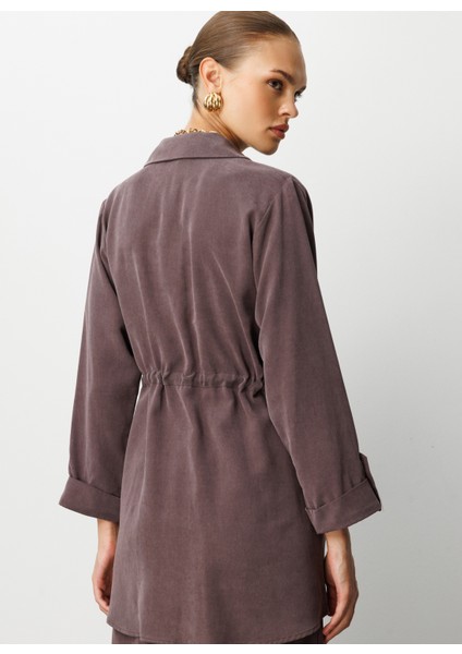 Klasik Yaka Düz Kahve Kadın Tunik M1MZ1030210165 modelleri