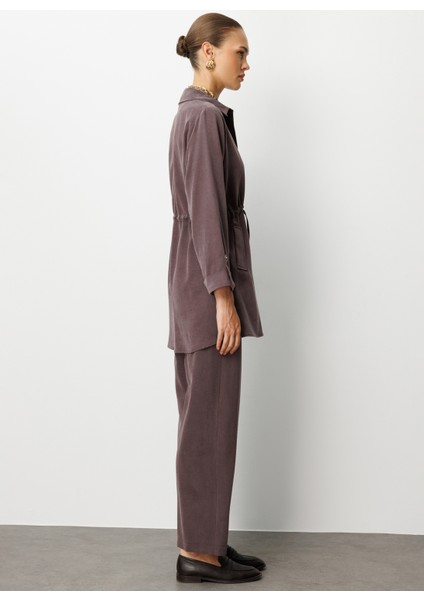 Klasik Yaka Düz Kahve Kadın Tunik M1MZ1030210165 fırsatları