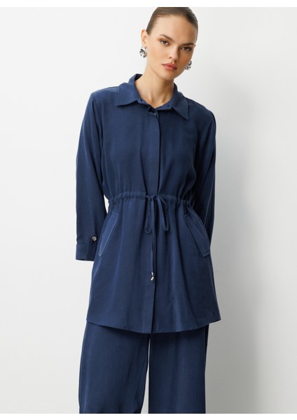 Klasik Yaka Düz Indigo Kadın Tunik M1MZ1030210165 fiyatları