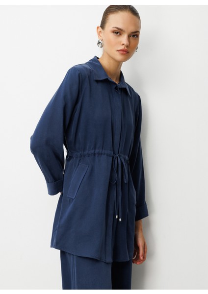 Klasik Yaka Düz Indigo Kadın Tunik M1MZ1030210165 modelleri