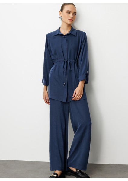 Klasik Yaka Düz Indigo Kadın Tunik M1MZ1030210165 fırsatları