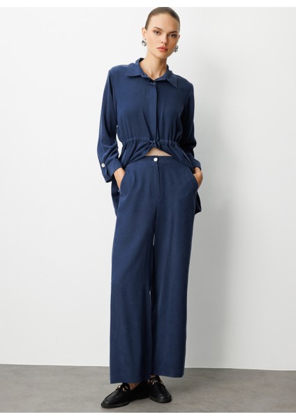 Klasik Yaka Düz Indigo Kadın Tunik M1MZ1030210165