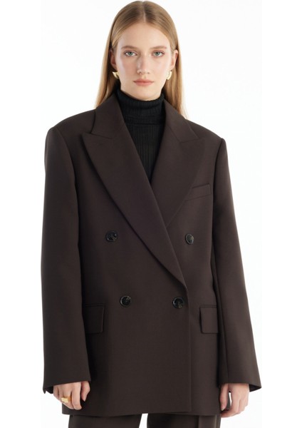 Oversized Koyu Kahve Kadın Ceket TBWRJC1018-3 fiyatları