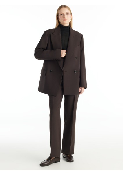 Oversized Koyu Kahve Kadın Ceket TBWRJC1018-3 modelleri