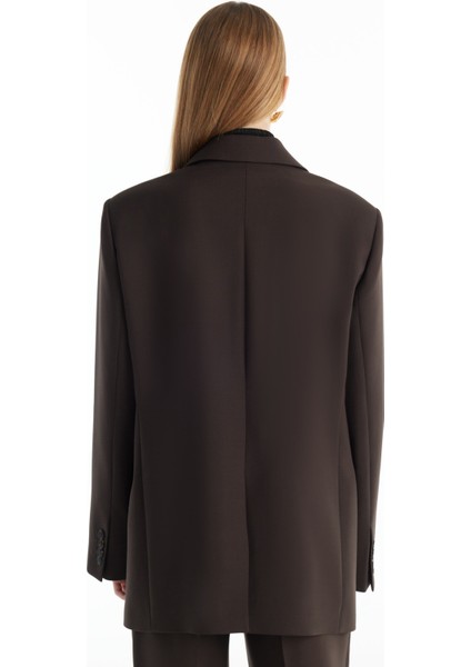 Oversized Koyu Kahve Kadın Ceket TBWRJC1018-3 indirimleri