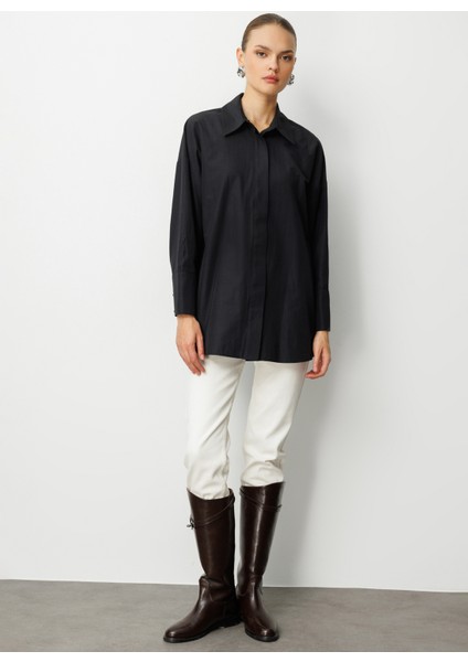 Klasik Yaka Düz Siyah Kadın Tunik M1MZ1030210164 fiyatları