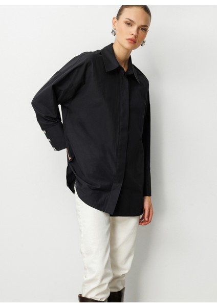 Klasik Yaka Düz Siyah Kadın Tunik M1MZ1030210164 modelleri