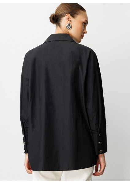 Klasik Yaka Düz Siyah Kadın Tunik M1MZ1030210164