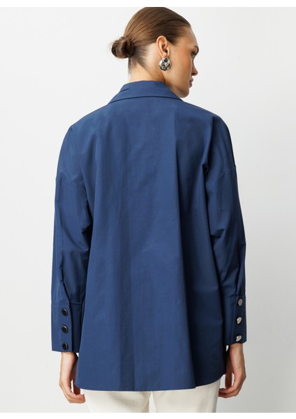 Klasik Yaka Düz Lacivert Kadın Tunik M1MZ1030210164 fırsatları