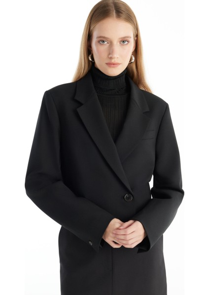 Cropped Fit Siyah Kadın Ceket TBWRJC1021 fiyatları