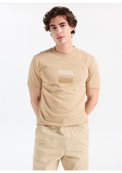 Bisiklet Yaka Bej Erkek T-Shirt 50542784_DUSPLIT modelleri