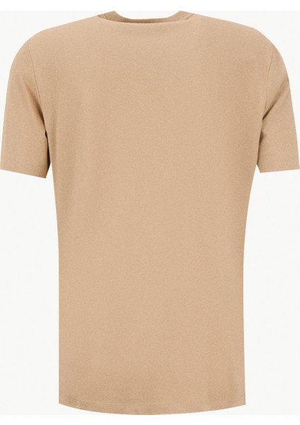 Bisiklet Yaka Bej Erkek T-Shirt 50542784_DUSPLIT