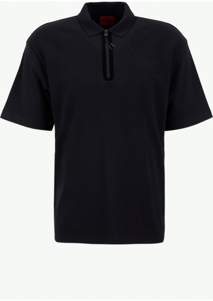 Düz Siyah Erkek Polo T-Shirt 50542313_DUBILO