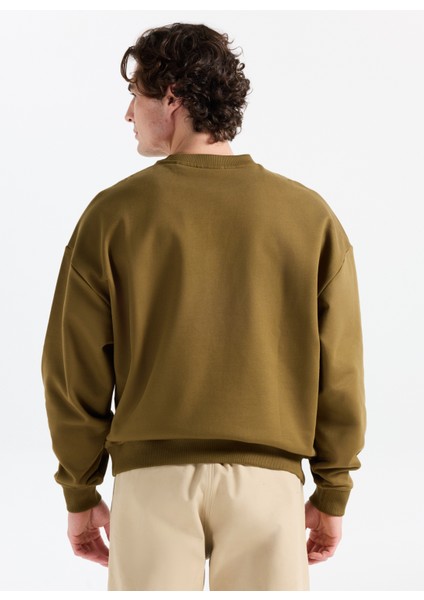 Bisiklet Yaka Haki Erkek Sweatshırt 50538778_DINEX indirimleri