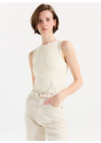 Halter Yaka Krem Kadın Bluz 50542420 modelleri