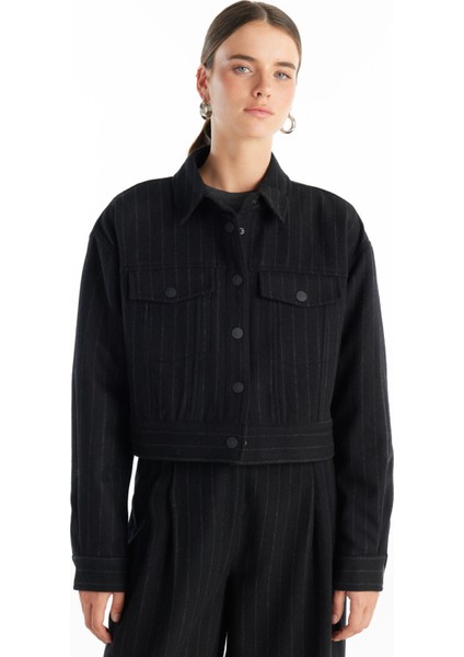 Standart Siyah Kadın Ceket TBWROW1047