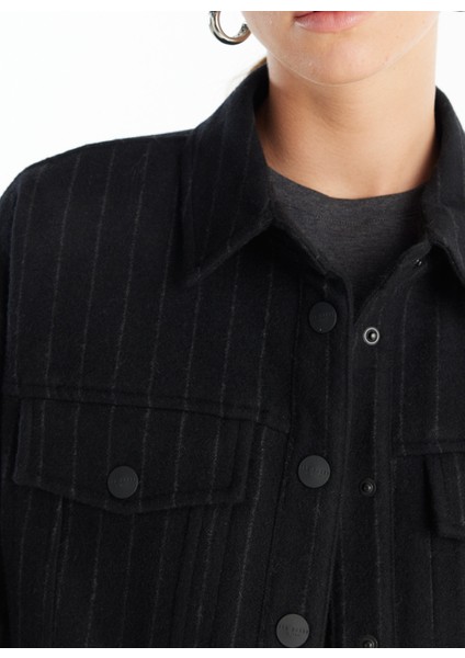 Standart Siyah Kadın Ceket TBWROW1047