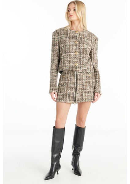 Standart Kahve Kadın Ceket TBWRJC1026 modelleri