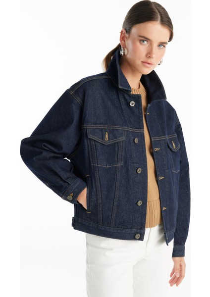 Standart Koyu Lacivert Kadın Ceket TBWRDN1027 fırsatları