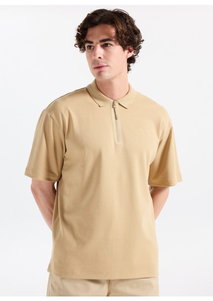 Düz Bej Erkek Polo T-Shirt 50542313_DUBILO