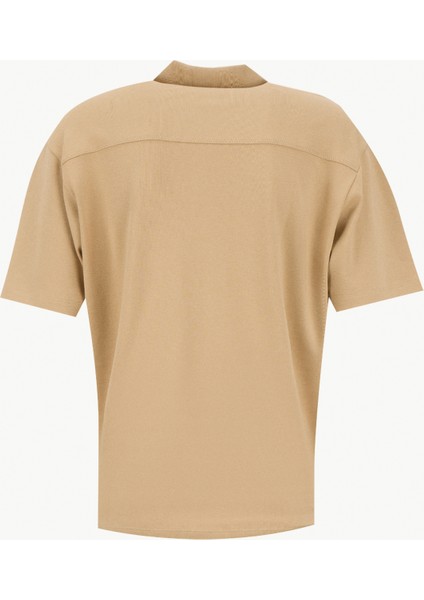 Düz Bej Erkek Polo T-Shirt 50542313_DUBILO