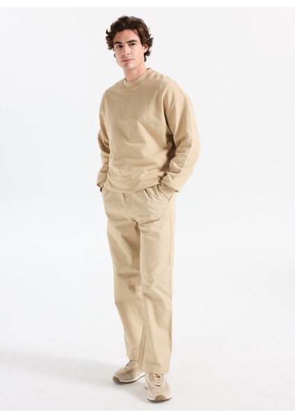 Bisiklet Yaka Bej Erkek Sweatshırt 50525892_DAPOCREW fiyatları