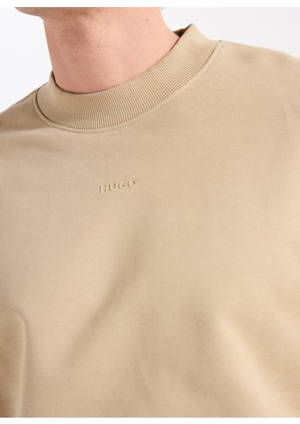 Bisiklet Yaka Bej Erkek Sweatshırt 50525892_DAPOCREW fırsatları