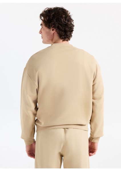 Bisiklet Yaka Bej Erkek Sweatshırt 50525892_DAPOCREW indirimleri