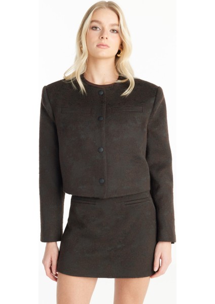 Standart Koyu Kahve Kadın Ceket TBWRJC1026-3 fiyatları