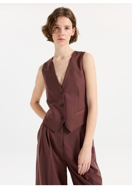 Kahve Kadın Yelek 50545278 modelleri