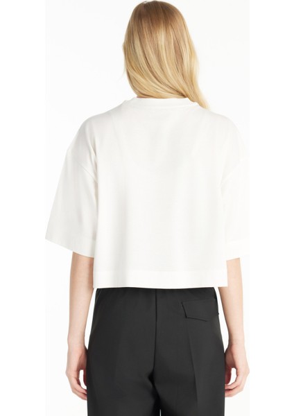 Bisiklet Yaka Taşlı Ekru Kadın T-Shirt TBWRTS1031 fırsatları