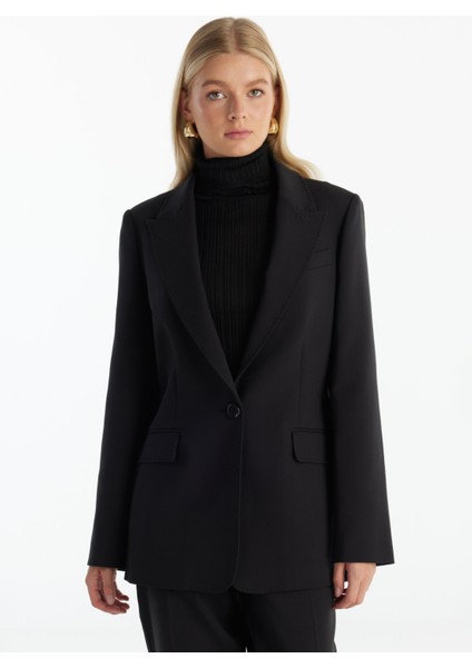 Tailored Fit Siyah Kadın Ceket TBWRJC1016