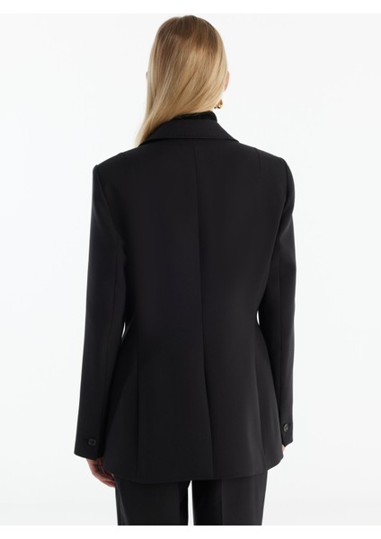 Tailored Fit Siyah Kadın Ceket TBWRJC1016 indirimleri