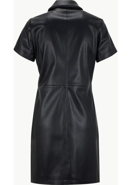 Gömlek Yaka Siyah Kısa Kadın Elbise 50542354