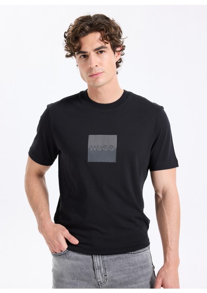 Bisiklet Yaka Siyah Erkek T-Shirt 50542784_DUSPLIT