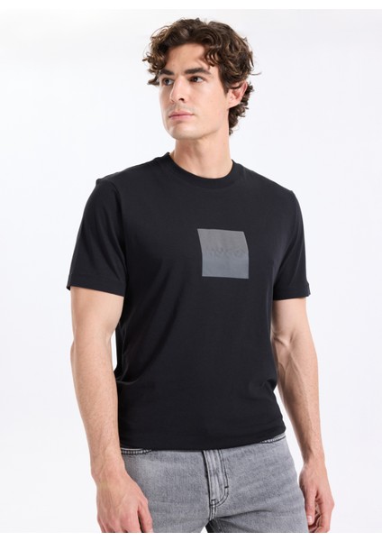 Bisiklet Yaka Siyah Erkek T-Shirt 50542784_DUSPLIT modelleri