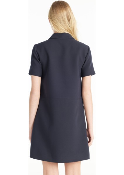 Polo Yaka Düz Lacivert Midi Kadın Elbise TBWRDR1004-1 indirimleri