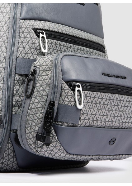 Piquadro %93 Tekstil, %7 Inek Derisi Gri Erkek Sırt Çantası CA6828W139 indirimleri