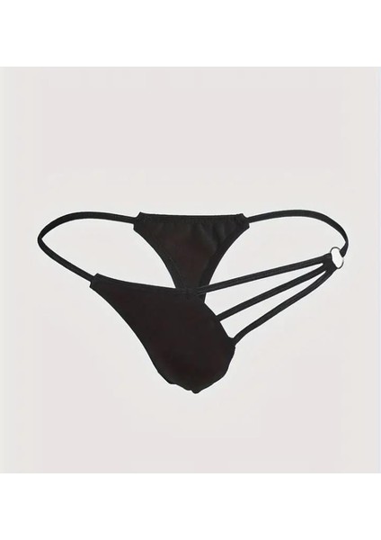 Erkek Siyah Metalli Tanga Iç Giyim