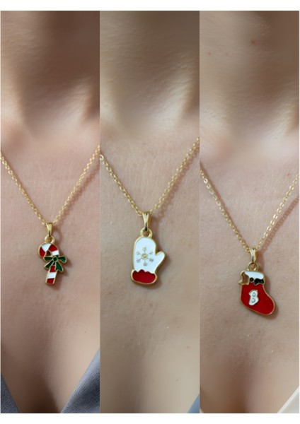 Yeni Yıl Üçlü Kombin Altın Kaplama Kolye Seti