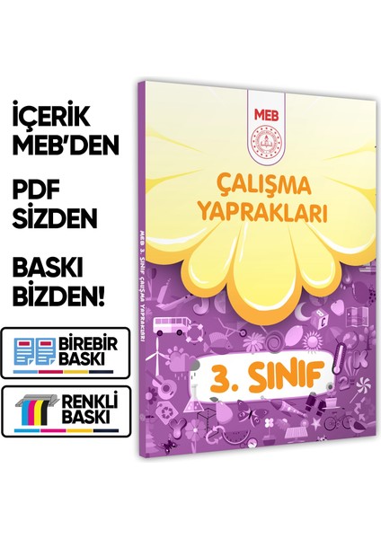 2026 MEB İlkokul 3.Sınıf Çalışma Yaprakları TÜM DERSLER Etkinlikli Eğlenceli S. Bankası BASKI ÜCRETİ