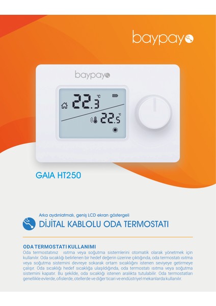 Kombi Termostatı Kablolu Sistem Isıtma/soğutma