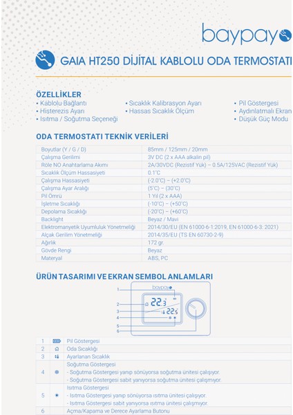 Kombi Termostatı Kablolu Sistem Isıtma/soğutma fiyatları
