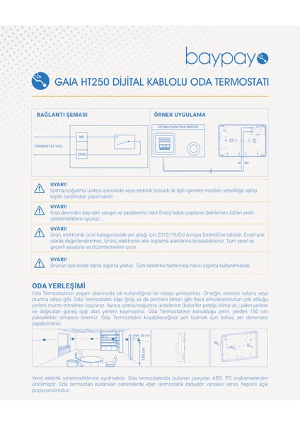 Kombi Termostatı Kablolu Sistem Isıtma/soğutma fırsatları