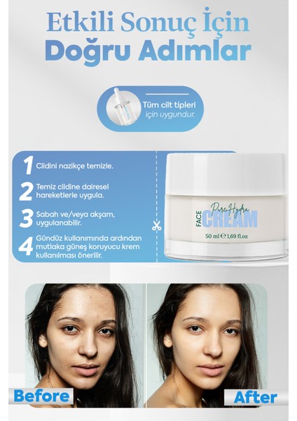 Yoğun Nem Ve Parlaklık Veren Besleyici Cilt Kremi (Pure Hydra Face Cream) indirimleri