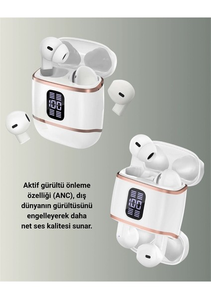 Bfs Dijital Göstergeli Bluetooth Kulakiçi Kulaklık – 4’lü Paket, Gürültü Engellemeli