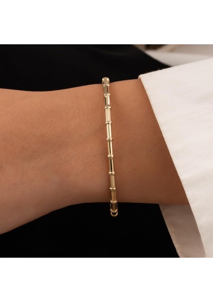 Kemik Model 14 Ayar Altın Kelepçe