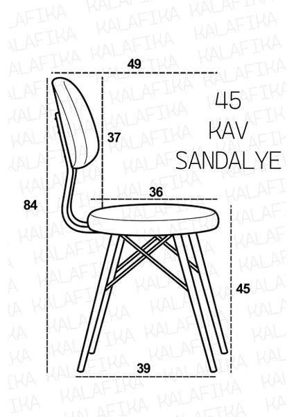 Kav Mutfak Sandalyesi, Yemek, Bahçe, Kafe, Modern Sandalye - Siyah Deri, Beyaz Gövde modelleri